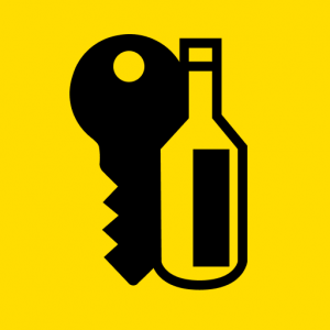 żółto czarny favicona klucza i butelki Alcolock